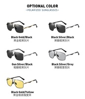 A716 Aoron Conduite UV400 Protection Rectangle Métal Lunettes de Soleil de Luxe Lunettes de Soleil Polarisées Hommes Lunettes de Soleil Noir Photochromique