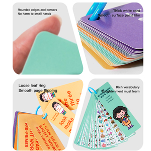 Unisex Montessori Educational Flashcards Intelligent ESL Teaching Kids' Vocabulary Building Toy Paper Words Children's <strong>Learning</strong> - Product Image 6
