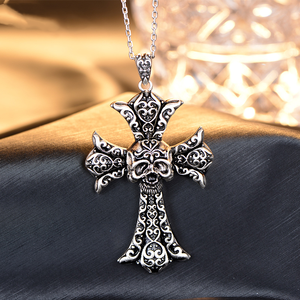 2024 nuove innovazioni 925 collana a catena incrociata con teschio in stile barocco serie argento <span class=keywords><strong>angelo</strong></span> <span class=keywords><strong>e</strong></span> <span class=keywords><strong>diavolo</strong></span> - Product Image 4