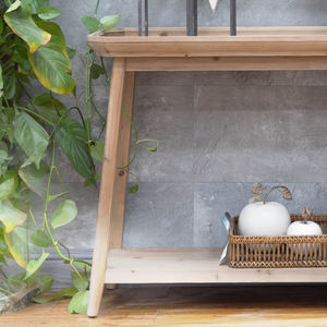 Innova Home Meuble de salon rustique et simple style ferme, Table console en bois avec panneau de rangement, pour hôtel, salle à manger, entrée - Product Image 5