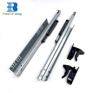 Glissière cachée personnalisée en usine Guides de tiroir à canal télescopique à pleine extension V6 Pousser pour ouvrir la glissière de tiroir dissimulée sous montage - Product Image 1