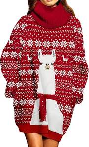 OEM/ODM Custom Adult Merry <strong>Christmas</strong> Pullover Sweater Casual Winter <strong>Jumper</strong> Sexy Cartoon Pattern Logo Position <strong>Women's</strong> <strong>Dress</strong> - Product Image 5