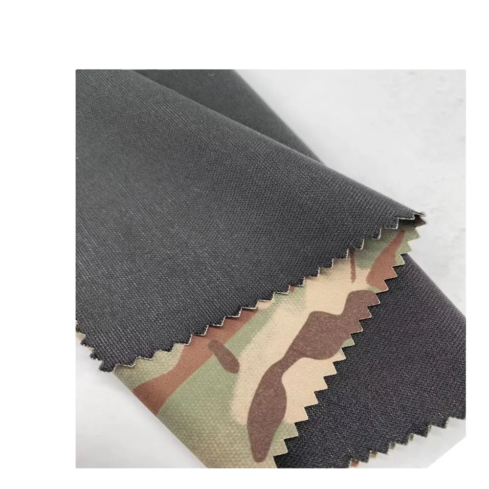 195GSM benutzer definierte wasserdichte atmungsaktive Camouflage bedruckte Pongee gebunden TPU Membran Jersey Stoff für Militär uniform Jacken