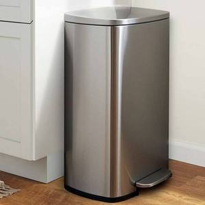 50L Stainless Steel Metal Pedal Trash Can Kitchen Trash <strong>Bin</strong> Big Volume <strong>Square</strong> Household Foot Pedal Steel Waste <strong>Bins</strong> - Product Image 5