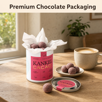 Tube en carton personnalisé imprimé pour chocolat, qualité alimentaire, écologique, pour bonbons et noix, avec couvercle en fer blanc