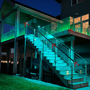 HDSAFE Aluminium U Channel Système <span class=keywords><strong>de</strong></span> garde-corps en verre sans cadre Pont <span class=keywords><strong>Extérieur</strong></span> Balcon Garde-corps Lumière LED Balustrade en verre Main courante d'escalier - Product Image 5