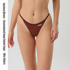 Ladies Biểu Tượng Tùy Chỉnh Undies Ban Nhạc Đàn Hồi Thở Nude Nâu Tangas <span class=keywords><strong>Stretch</strong></span> Phụ Nữ Sexy Bông Mềm Đồ Lót Quần Lót <span class=keywords><strong>G</strong></span> Chuỗi - Product Image 1