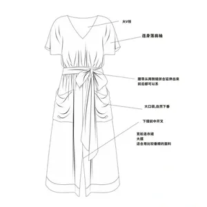 Customized women's luxury clothing manufacturer OEM small order Chinese customized cotton and linen dress manufacturer