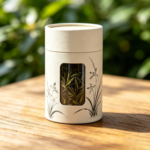 Boîte cylindrique en papier avec fenêtre transparente, design personnalisé pour l'affichage du thé en vrac - Product Image 4