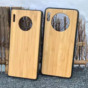 Coque hybride en bois véritable pour huawei mate 30 pro, étui de téléphone portable en tpu vierge rigide