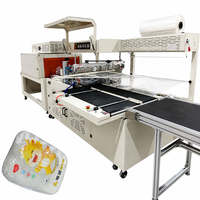 Machine d'emballage rétractable automatique pour couches pour bébés, lingettes pour bébés, film PE POF, tunnel de rétraction thermique, 30 paquets/min