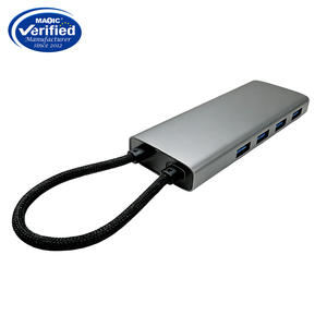 Adaptador Multipuerto <span class=keywords><strong>USB</strong></span>-<span class=keywords><strong>C</strong></span> Multifunción 8 en 1 de Aleación de Aluminio 4K para 4 Puertos <span class=keywords><strong>USB</strong></span> 3.0 TF/SD, Estación de Acoplamiento de 8 Puertos para Laptop, en Stock - Product Image 5