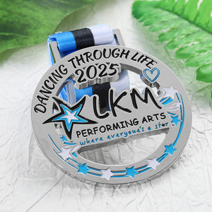 Medallas de Baile <span class=keywords><strong>a</strong></span> <span class=keywords><strong>Precio</strong></span> de Fábrica, Medallas Deportivas de Metal Hueco, Medallas de Premio de Aleación de Zinc con Esmalte Plateado - Product Image 3