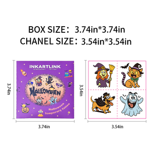 สติกเกอร์ลายการ์ตูนฮาโลวีนปลอดภัย ไร้สารพิษ สำหรับเด็ก ของชำร่วยงานปาร์ตี้ เป็นมิตรกับสิ่งแวดล้อม ปลอดภัยต่อผิวหนัง ศิลปะบนเรือนร่าง รอยสักชั่วคราว - Product Image 5