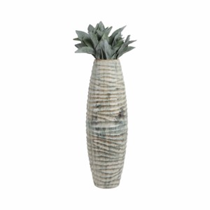Vaso alto in ceramica a coste, moderno vaso in gres per fiori, per soggiorno, camera da letto, ufficio, decorazione da tavolo - Product Image 2