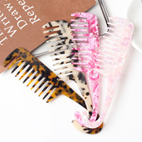 Peigne démêlant simple en acétate avec logo personnalisé, anti-statique, à dents larges, 20 cm, marque YIMENG FS-Y-001, vente chaude
