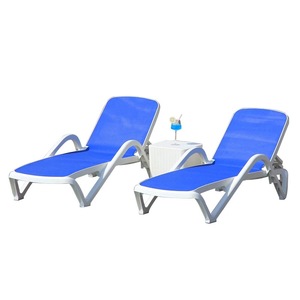 Chaise longue de jardin moderne réglable en plastique imperméable pour l'extérieur, idéale pour piscine, hôtel et patio - Product Image 6