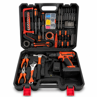 Ensemble d'outils électriques pour perceuse à batterie de 115 pièces avec étui rigide en acier à haute teneur en carbone pour la réparation à domicile OEM