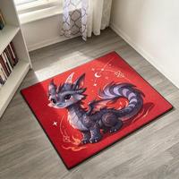 Tapis tufté personnalisé avec motif graphique, tapis de sol en peluche rectangulaire à l'art animalier fantastique, tapis imprimé avec image personnalisée pour la décoration de chambre