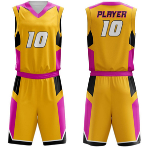 Uniforme de Baloncesto Sublimado Transpirable y Ecológico al por Mayor, Personalizado con Nombre, Número y Logotipo del Equipo para Adultos, 100% Poliéster - Product Image 1