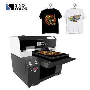 China Top-Lieferant Sino Color A3 Größe 30*40cm Zwei Köpfe DIY T-Shirt Digitaler Direkt-DTG-Drucker mit weißem Tinten zirkulation system