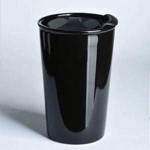Mug de voyage en céramique à double paroi avec couvercle en silicone, design anti-fuite, utilisation au bureau, tasse pour voiture, passe au lave-vaisselle - Product Image 5