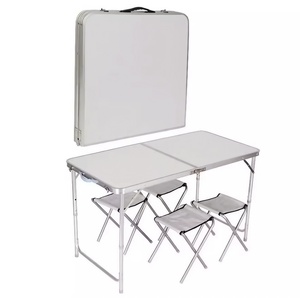 Mesa y Sillas Plegables Portátiles para Exteriores, Plegables, para Acampar, Hacer Picnic - Product Image 1