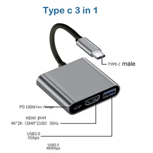 4k OTG Đầu đọc thẻ Hub Ethernet Adapter RJ11 để USB C Cáp Adapter Loại C đến 4K Micro USB OTG adapter Splitter cho máy tính xách tay AV