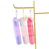Atomiseur de parfum portable 2-en-1 à double tête avec rouleau et boule, rechargeable, format clé, flacon cosmétique vide en plastique pour voyage et anti-moustiques