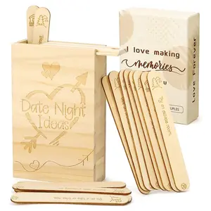 Романтическая деревянная коробка для молодоженов с 60 для взрослых, секс-игры, игральные карты, подарки для пар на свидание - Product Image 1