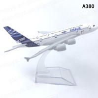A380 avión 16CM Metal Diecast Vehículo de juguete modelo personalizado OEM aleación aerolínea regalo juguetes variedad diferentes modelos de aviones