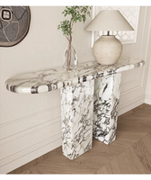 Moderne luxe minimaliste Calacatta alto violet marbre Console Table Hall couloir maison salon hôtel entrée meubles de maison