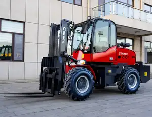 Hot Sale 3ton 3.5 5 Ton Rough Terrain Forklifts Lifting Equipment 4X4 Wheel Drive Rough Terrain Diesel Forklift With Cab