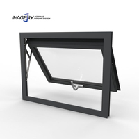 Fenêtre auvent en aluminium au design moderne avec écran insonorisé et invisible Fenêtre de balcon à ouverture horizontale fixe et ouverte