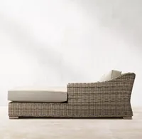PROVENCE, muebles modernos para todo tipo de clima, sofá cama, tumbona de caña de jardín, asiento bajo, brazos inclinados, tumbona doble de mimbre