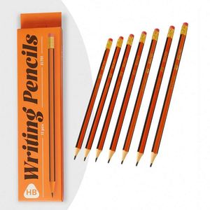 12 Pcs/Set Black Standard HB Hexagonal Plastic Body Pencils High Quality School Student Pencil Set Eraser <b>Color</b> Box Packaging - Product Image 3