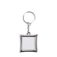 Offres Spéciales transfert de chaleur cadre d'impression porte-clés blanc Sublimation métal porte-clés cadeau