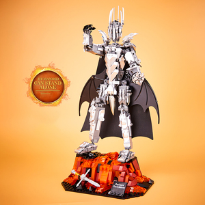 Ensemble de construction Dark <span class=keywords><strong>Lord</strong></span> avec base en lave LED-Modèle d'affichage créatif <span class=keywords><strong>Demon</strong></span> Mecha, jouet cadeau d'anniversaire de Noël STEM - Product Image 1