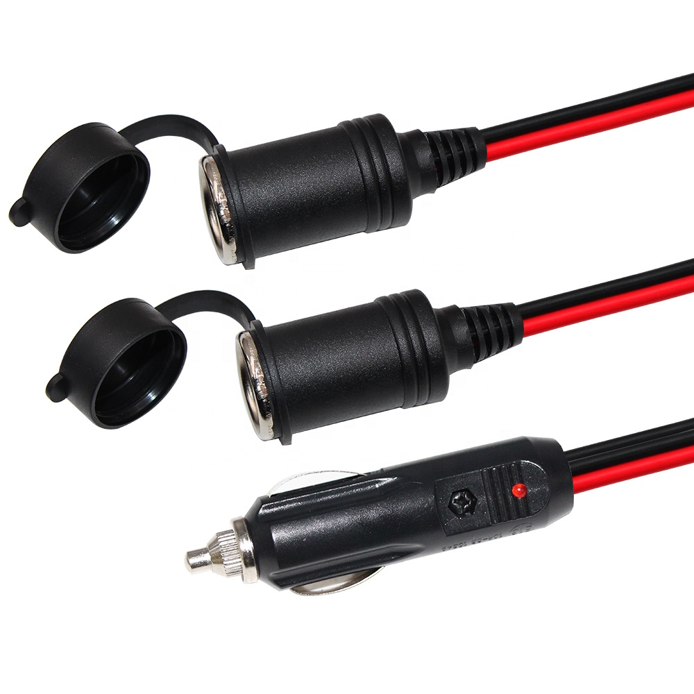 Terisass Presa accendisigari Presa di corrente Cavo di prolunga 12V Presa adattatore per accendisigari per auto con terminale batteria per auto a clip per barca RV Auto ATV