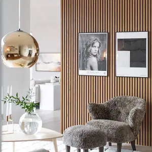 Modern tarzı mobilya parçaları E0 Indooar duvar dekoratif ahşap çıtalar akustik paneller iç ses emme