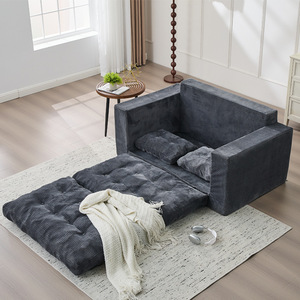 Canapé-lit moderne minimaliste en mousse convertible double usage, design carré sans cadre, décontracté pour salon domestique - Product Image 2