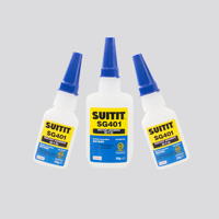 Adhésif instantané à usage général, faible viscosité, liquide transparent, super colle 401 pour élastomère, métal, plastique, surface poreuse
