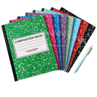 Cahier ligné à motif marbré, 100 feuilles, 200 pages, personnalisable, haute qualité, pour étudiants, usage scolaire, prise de notes