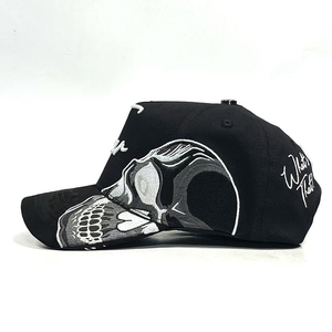 Nouvelle Casquette de Baseball Hip-hop No <span class=keywords><strong>Fear</strong></span> avec Broderie 3D, Doublure en Satin, Motif Crâne Gothique et Fil Barbelé pour la Mode Urbaine - Product Image 4