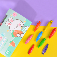 Crayons de haute qualité pour enfants, design personnalisable, matériau non collant, crayons en forme de carotte pour l'éducation précoce des bébés, outils de dessin