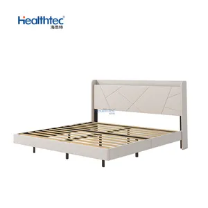 White Upholstered King Bed Wholesale Manufacturers Sell Upholstered Bed Frame Set With Headboard
