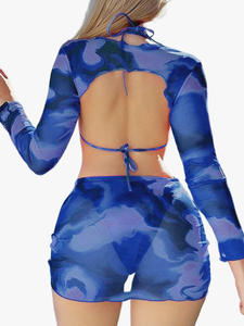 Traje de Baño de Bikini con Push-Up y Tirantes para Mujer, 100% Poliéster, Antibacteriano, Transpirable, Ropa de Playa - Product Image 6