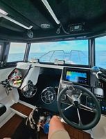 Bateau de pêche en aluminium de 25 pieds pour la pêche sportive en Amérique du Nord, avec cabine fermée et certification CE