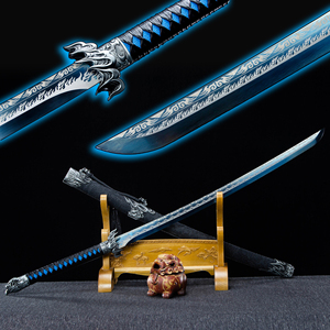 Spada Antica Longquan in Acciaio al Manganese Nero-Oro 109,5 CM, Modello Regalo per Cosplay e Collezionismo - Product Image 1