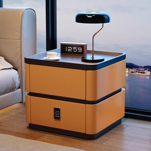 Table de nuit en bois de luxe moderne, <span class=keywords><strong>chevet</strong></span> avec empreinte digitale, lit à 2 tiroirs, meubles flottants, design, esprit vintage, style centenaire - Product Image 6